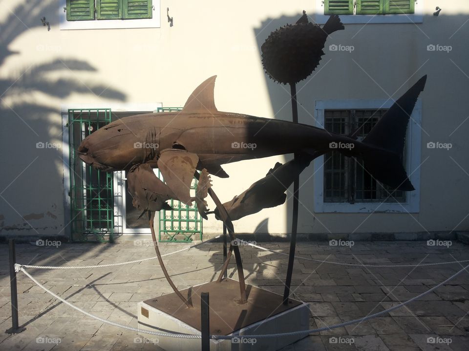 fish monument. metal fish