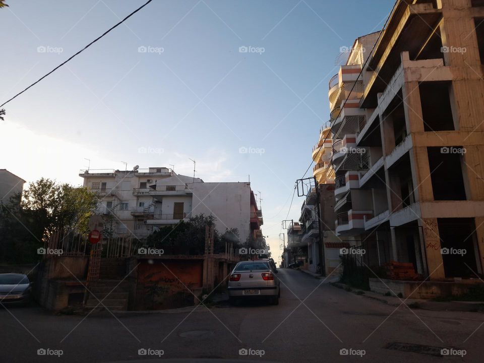 Sunny day in greece city