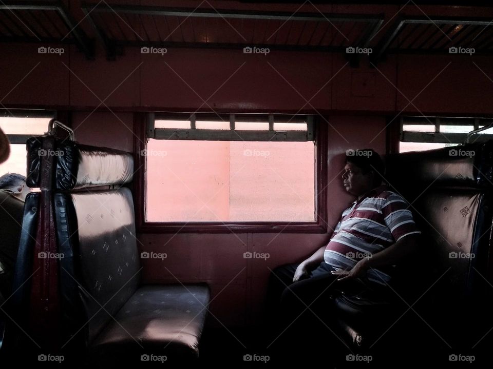 A lonely man on the train 🚂