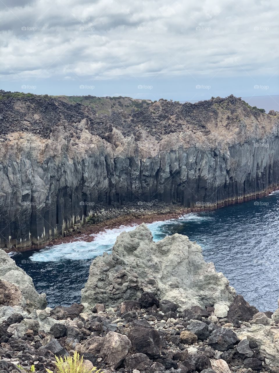 Oceanside on Terceira Island, Azores. Volcanic rocks.