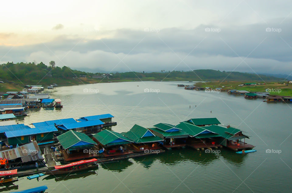 The beauty of Khao Laem reservoir in Kanchanaburi , Thailand.