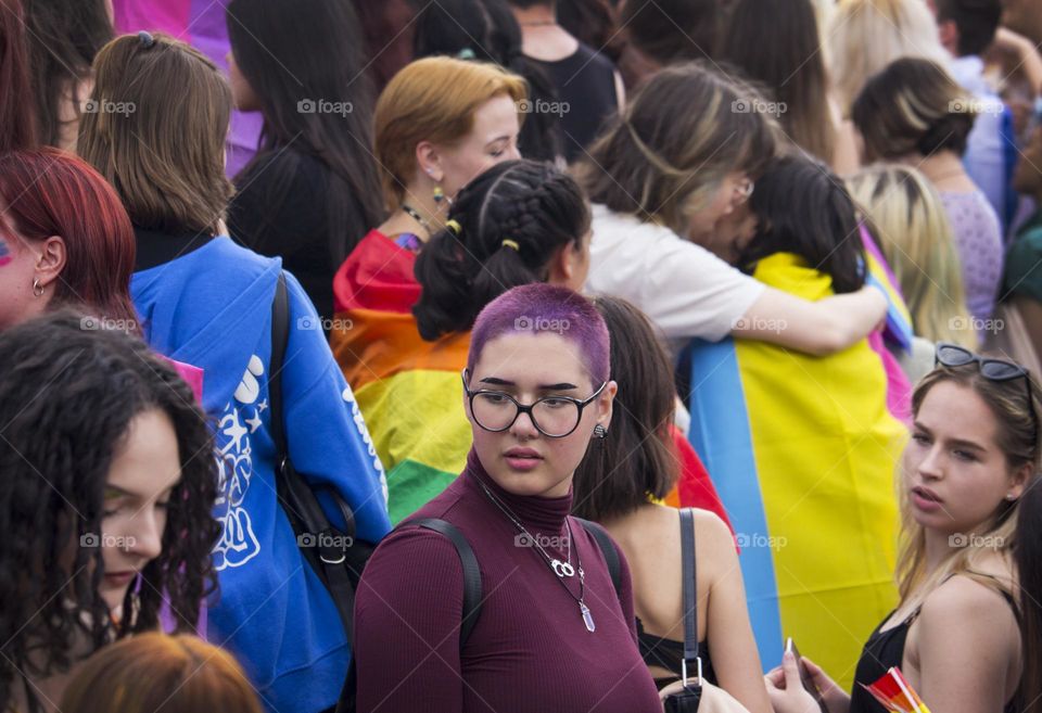People in the Pride festival