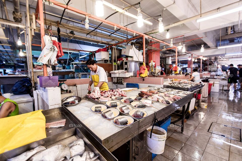 Fish market in China Town of Singapore