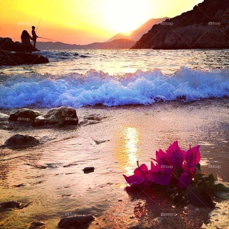 beach sunset sun water by itsAus