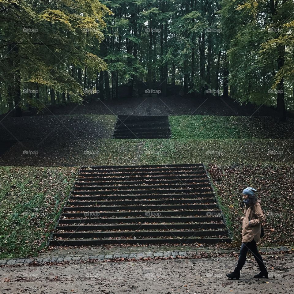 Girl walking in the park