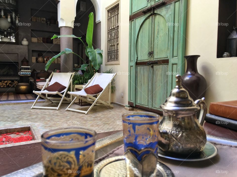 Relaxing with a spot of tea 