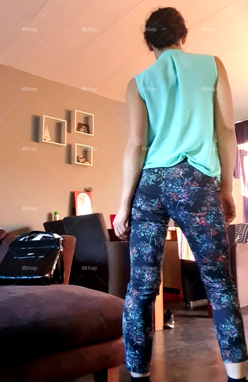 Woman with her back to the camera