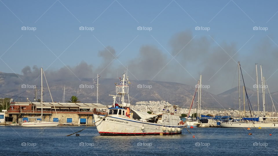 Athens fire. Greece Athens fire