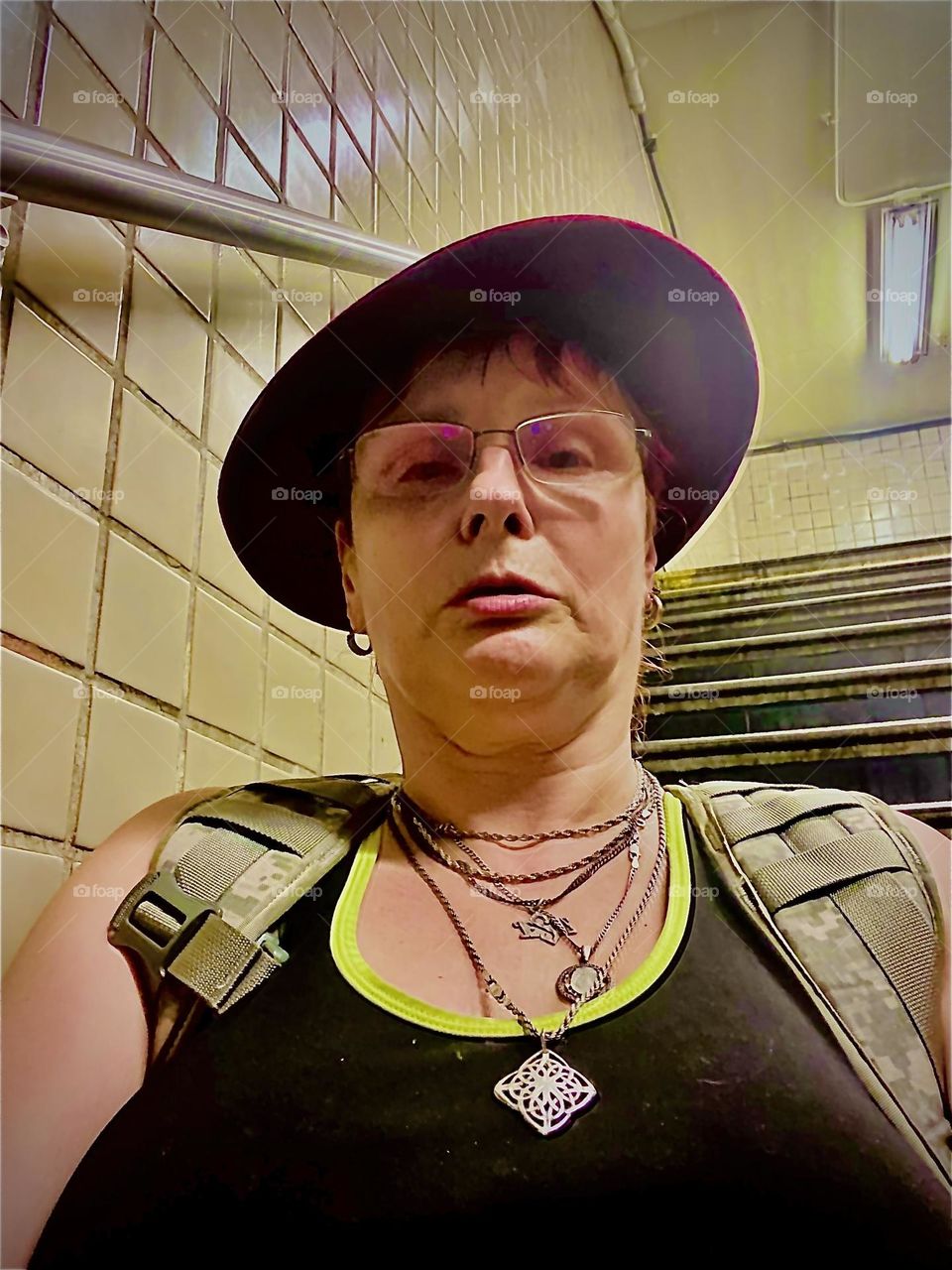 After 6 hours we have almost reached NIRVANA, the metro card machine dispensing a total of 500,000 cards bearing the likeness of the “Notorious B.I.G.” on his birthday, May 21, 2022. With a bad back I am resting on the stairs. Hypnotic Productions