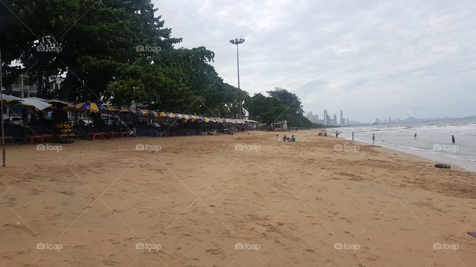 Pattaya beach at the monsoon