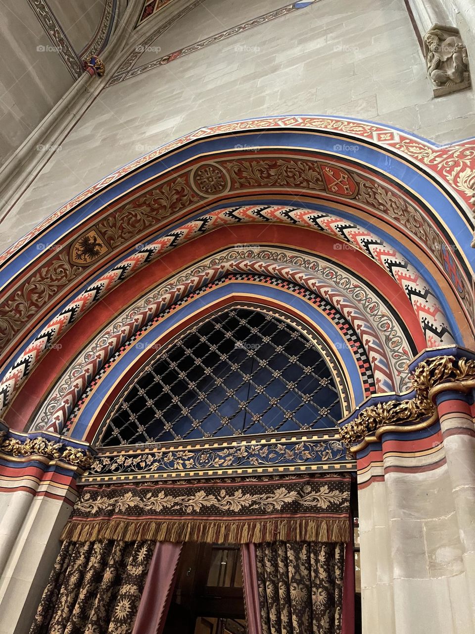 Beautiful intricacies from St. Pierre Cathedral in Geneva, with stunning colors and forms. 