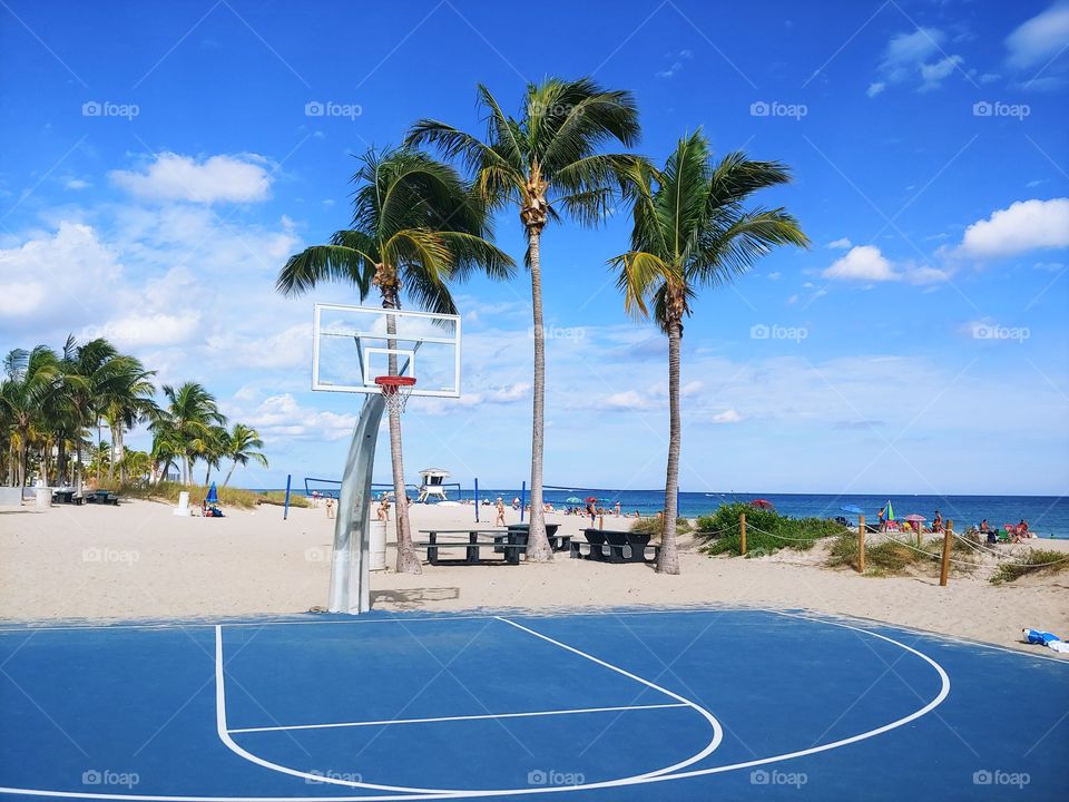 basketball by the beach
