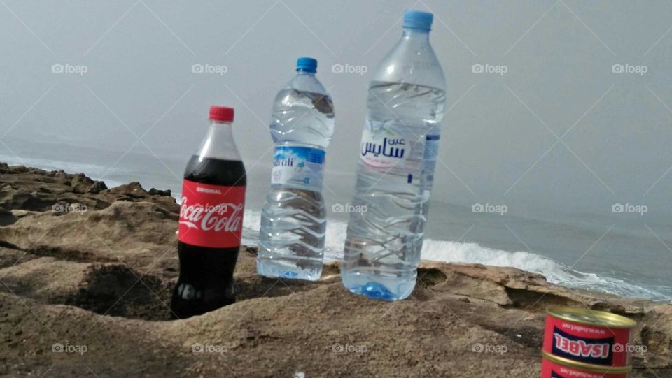 Water and cocacola