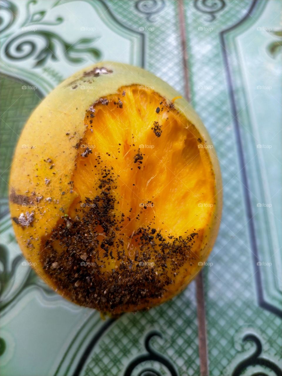 leftover mango eaten by bats