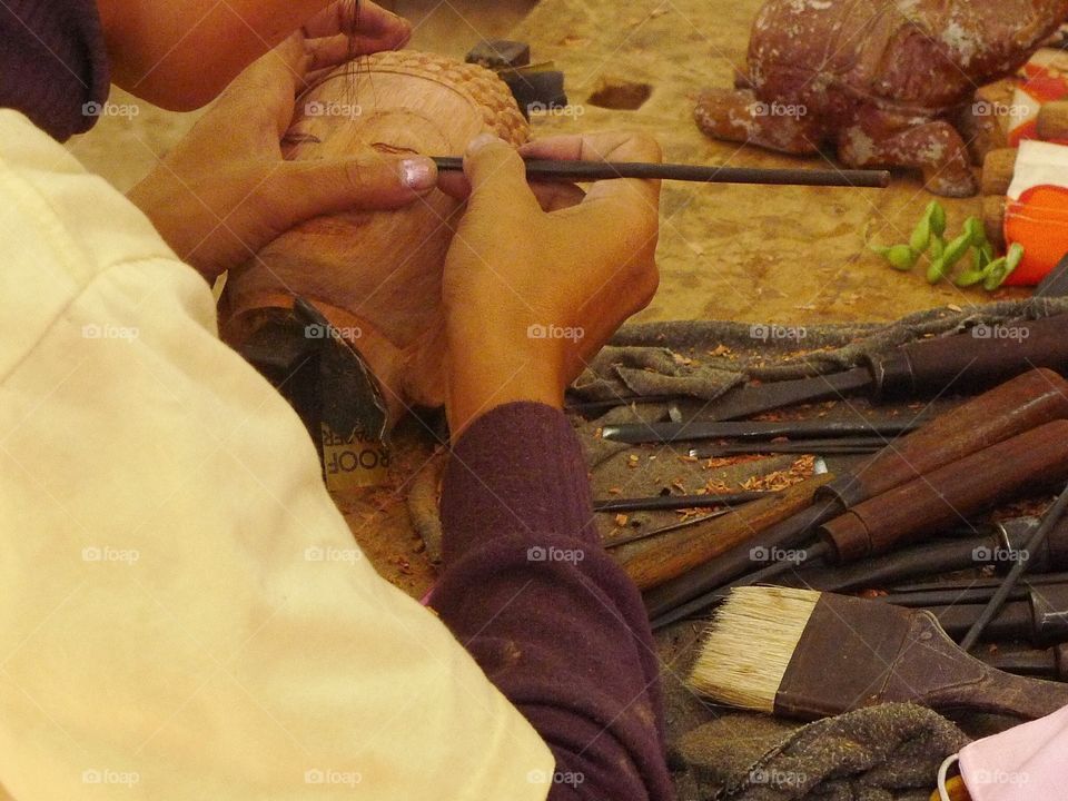 Making a Buddha in Cambodia