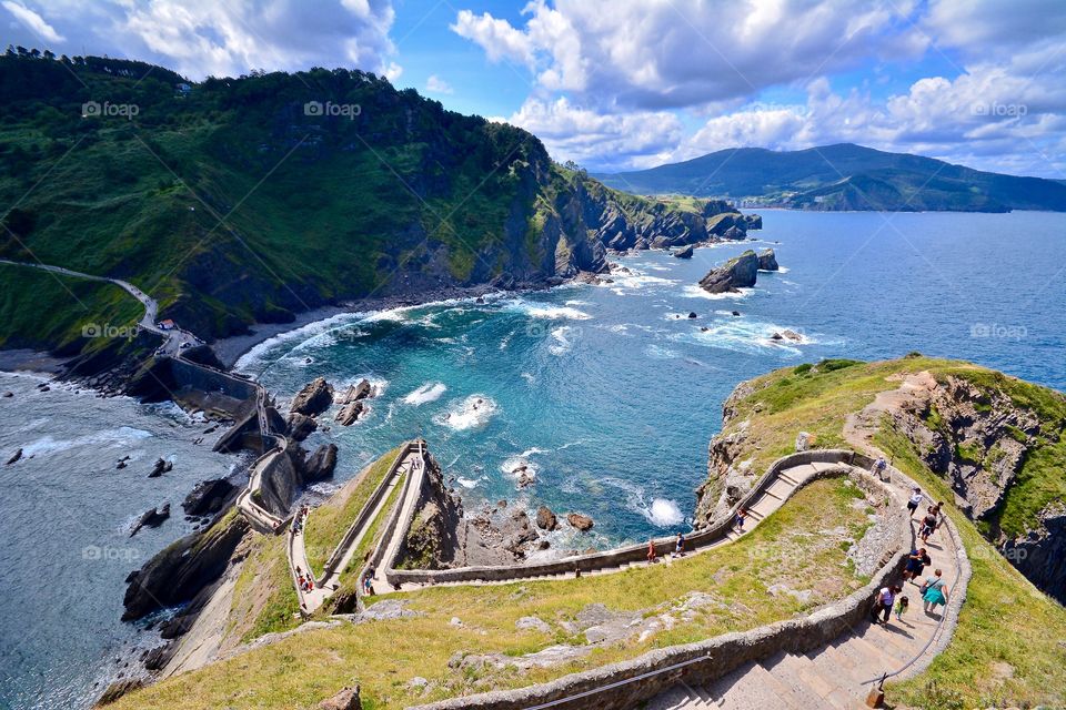 almost at the top of Gaztelugatxe in Spain 