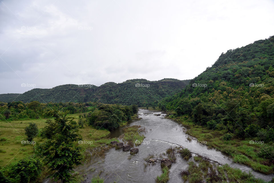 a wonderful mountain and river are there