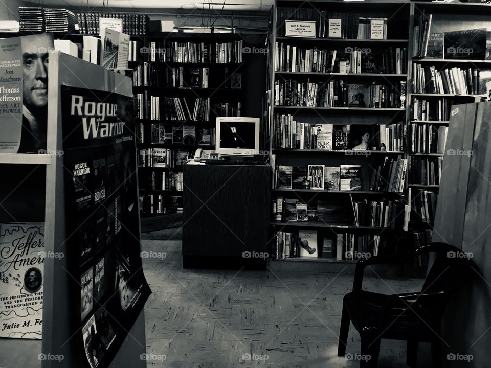 Old bookstore filled with old equipment 