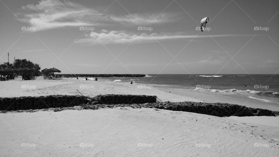 Panoramic landscape gives the beach of Barra do Ceará.