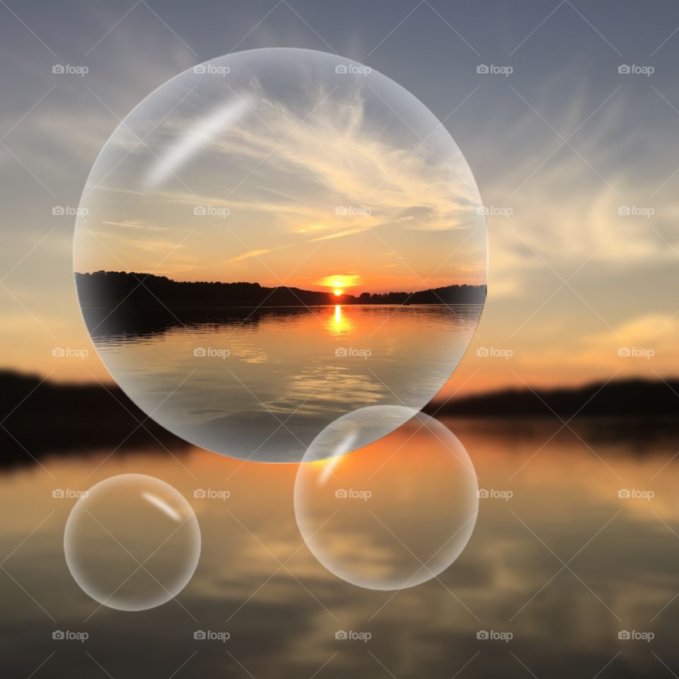 Sunset in a bubble