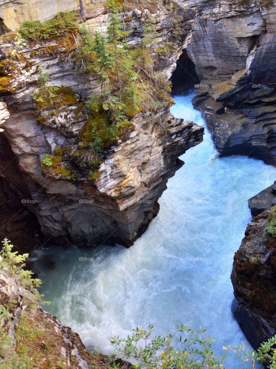 High angle view of river