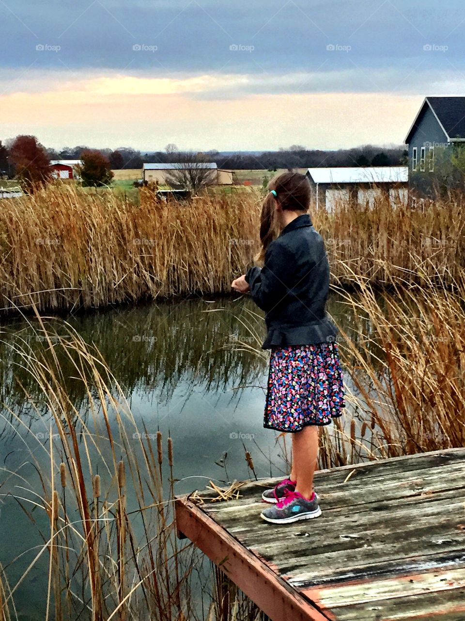 Girl by Pond