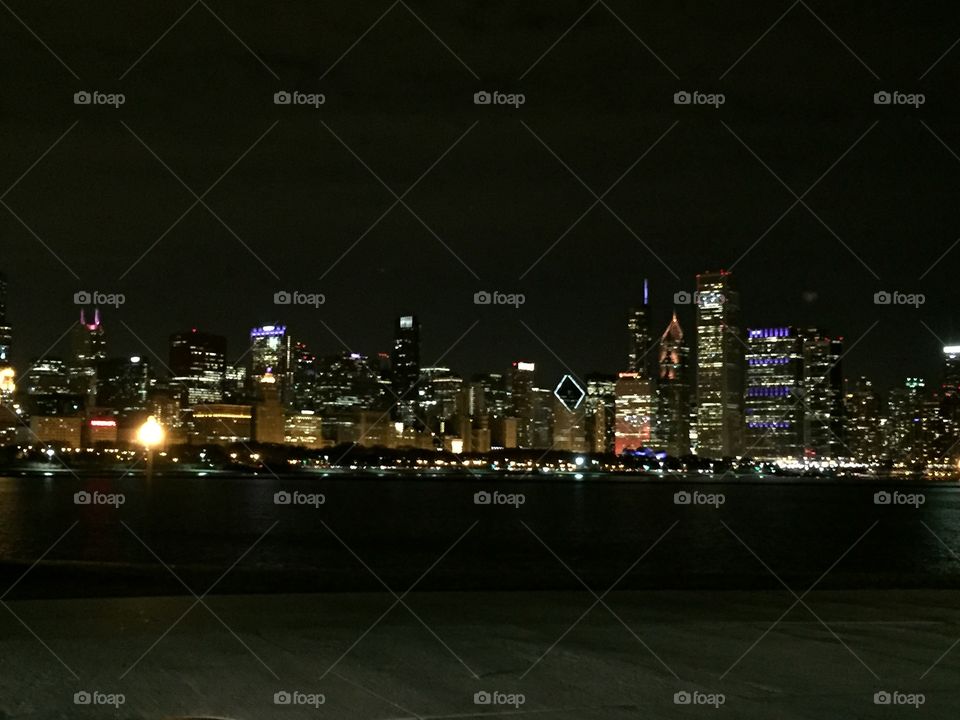 Night view of Chicago 