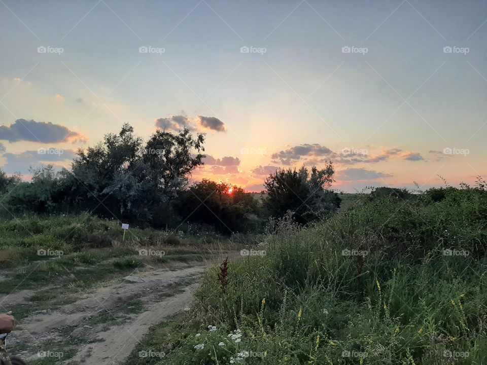 Sunset in one Ukrainian village.