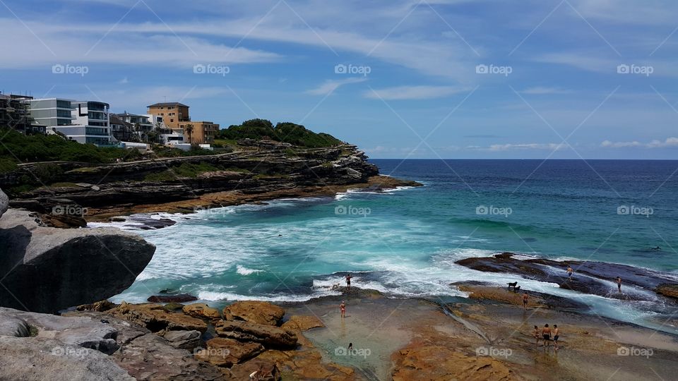 Sunny Coastal Walk to Bondi Beach in Sydney, Australia