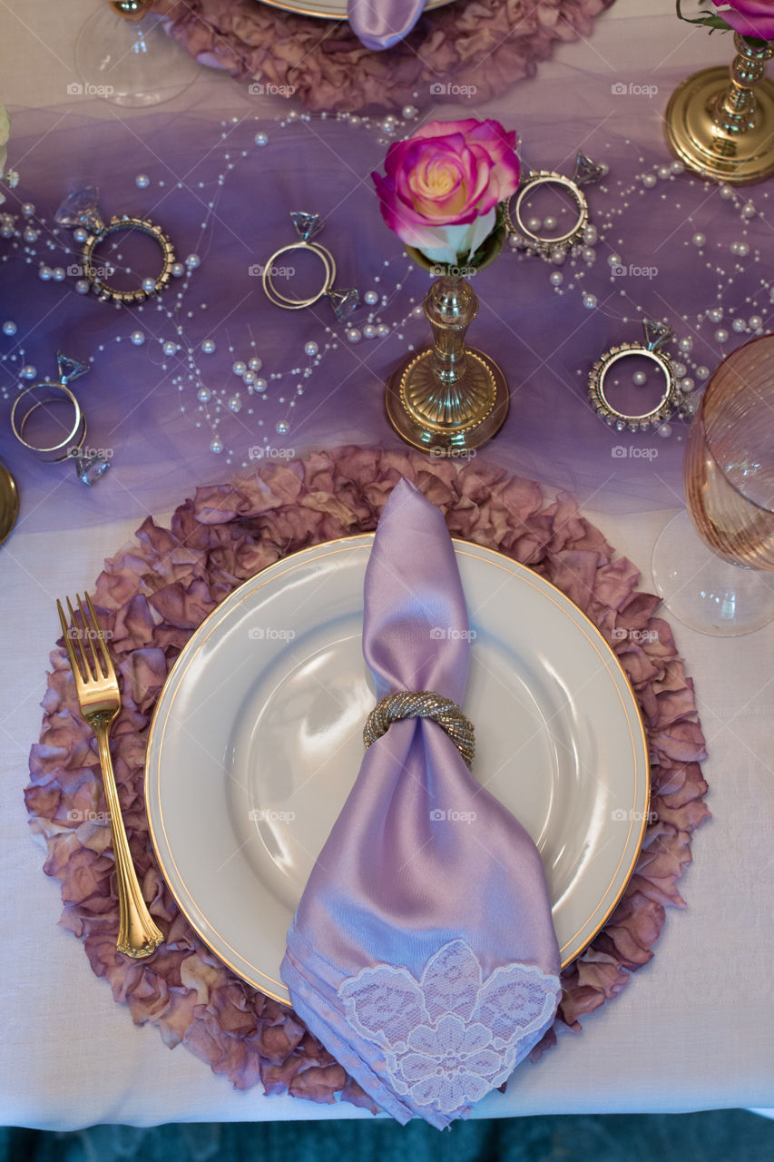 Purple place setting 