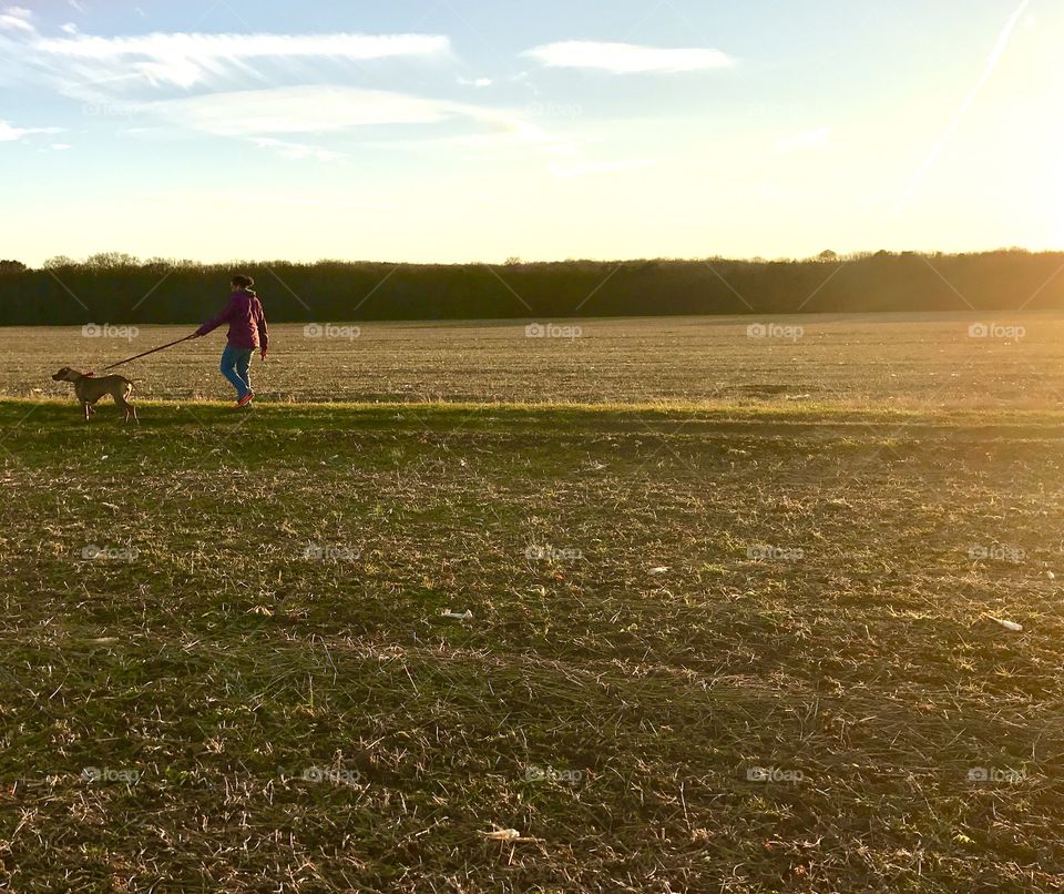 Walking Dog at Slaughter Pen Farm in VA