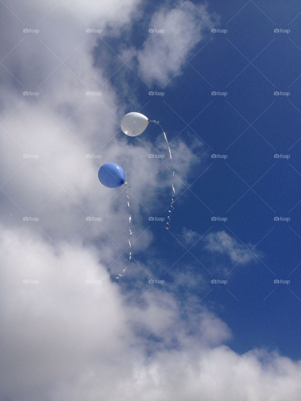 sky blue cloud balloons by dustydoo
