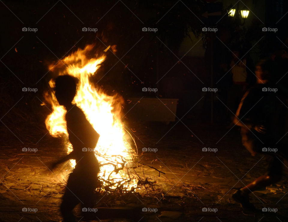 summer fire in greek island
