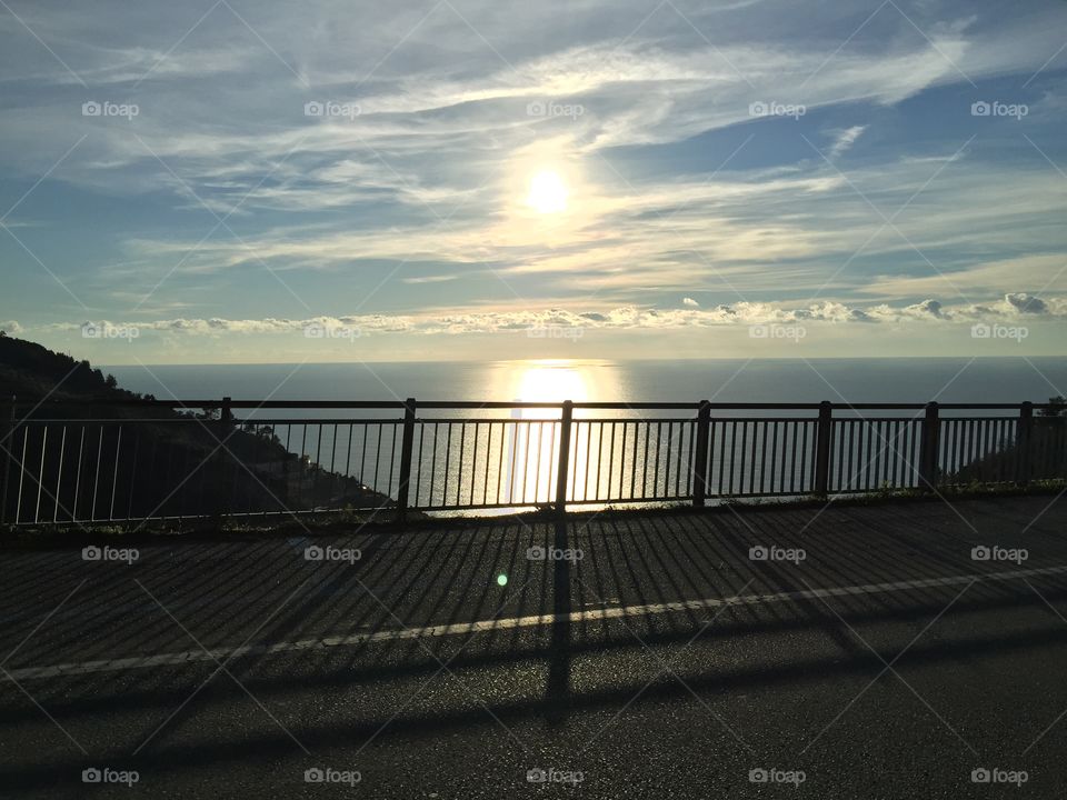 Portovenere sunset. Vacation pic from December 2014. Stopped on a bridge in Portovenere Italy.