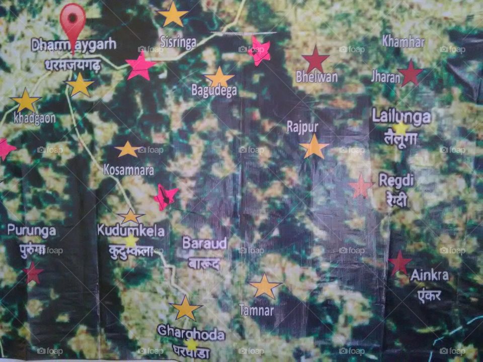 This map is of Dharamjaigarh which is located in the middle of Raigarh district of Chhattisgarh and it was also a state ...