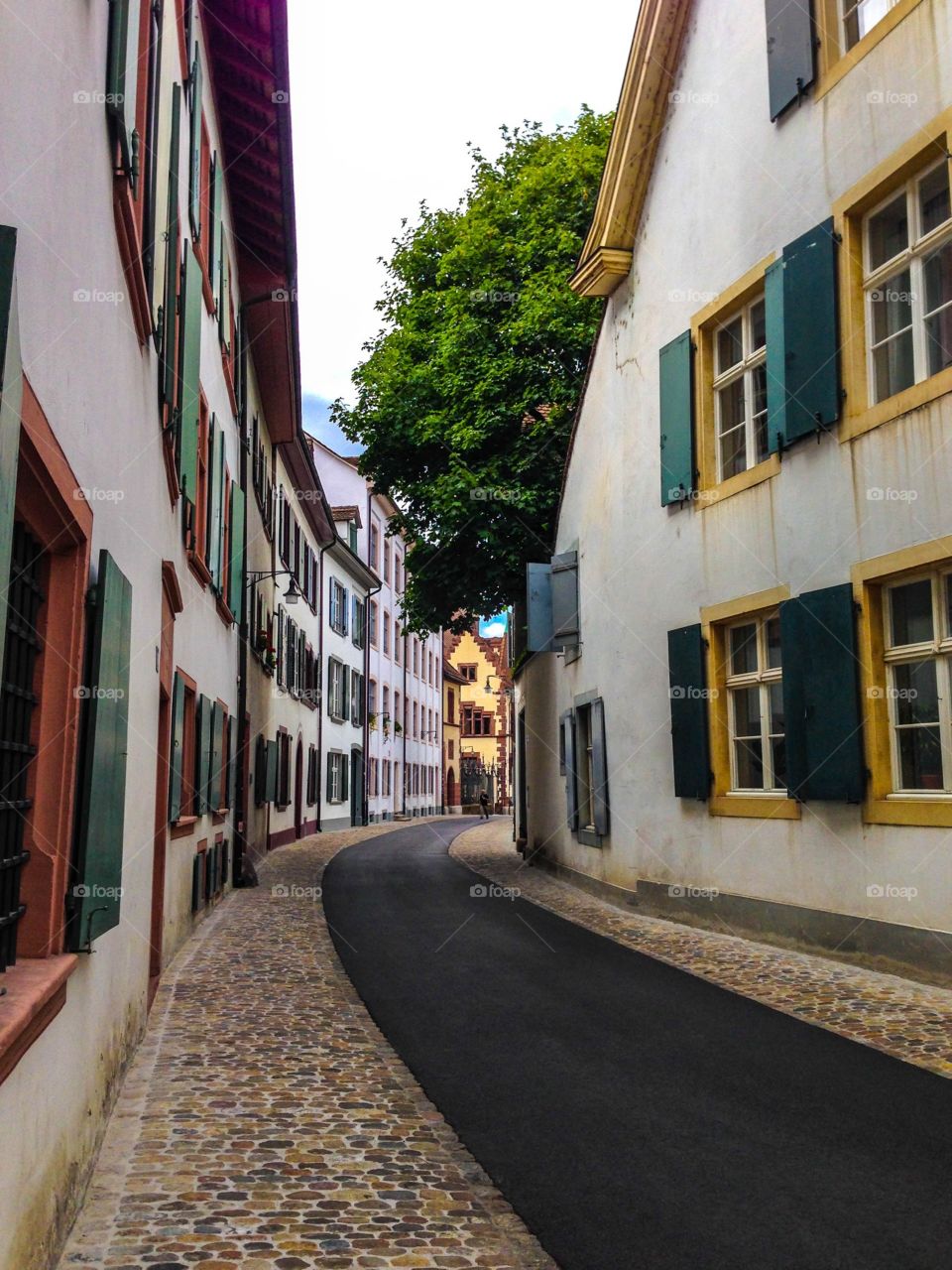 Curved street in Basel
