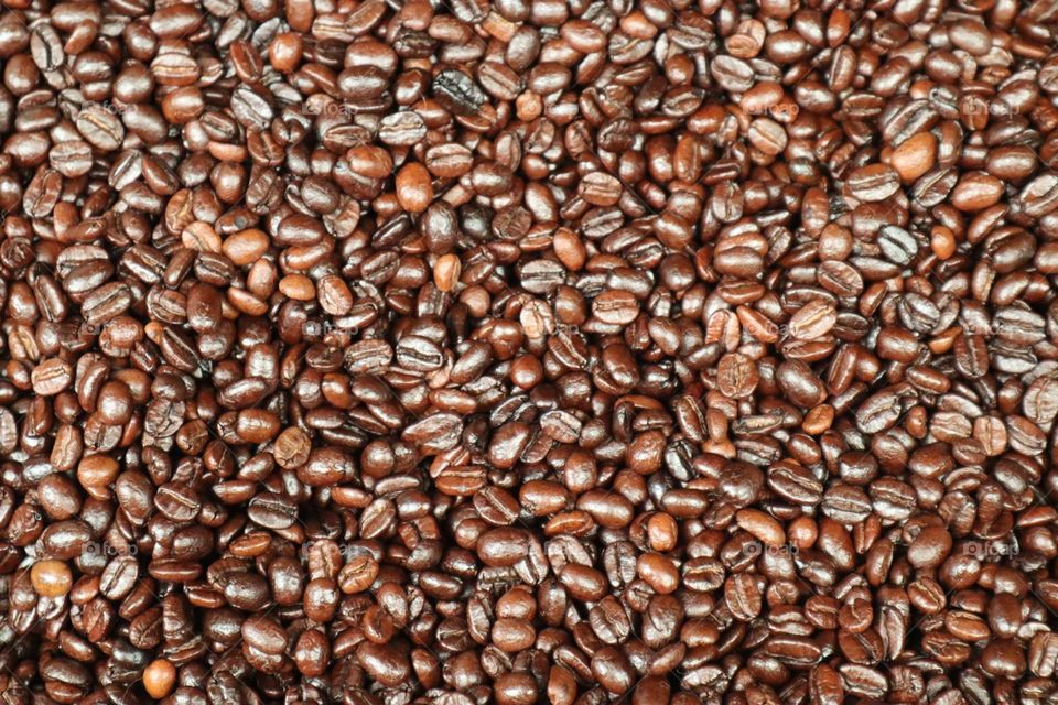 Many coffee beans 