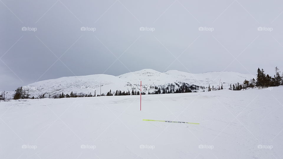 Winter mountains view