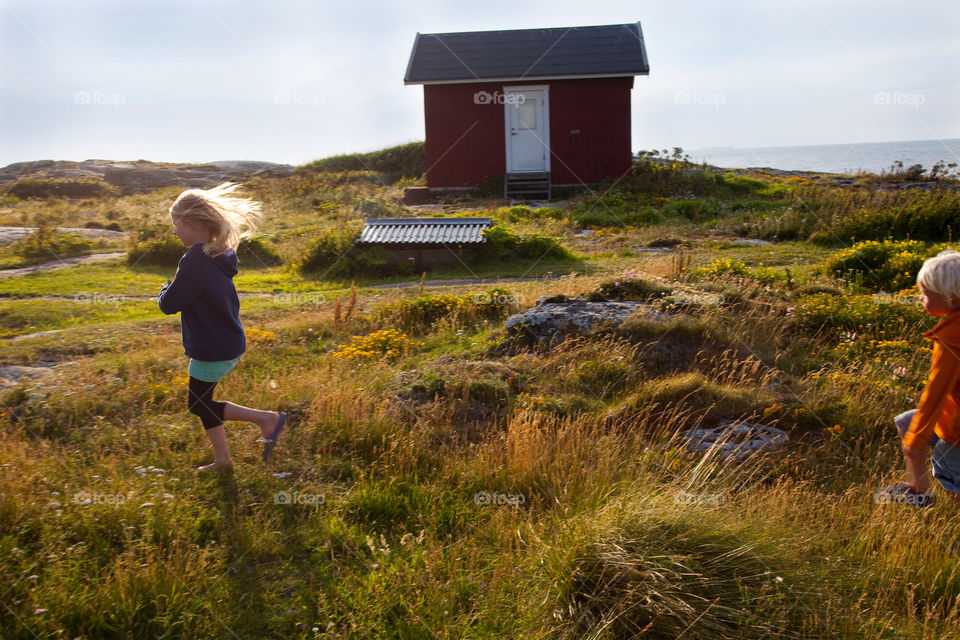 Sunset play. At Måseskär Sweden Bohuslän
