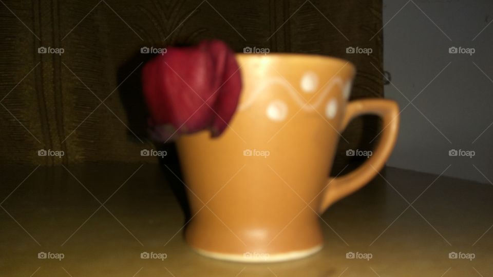 my lovely coffe cup with rose morning