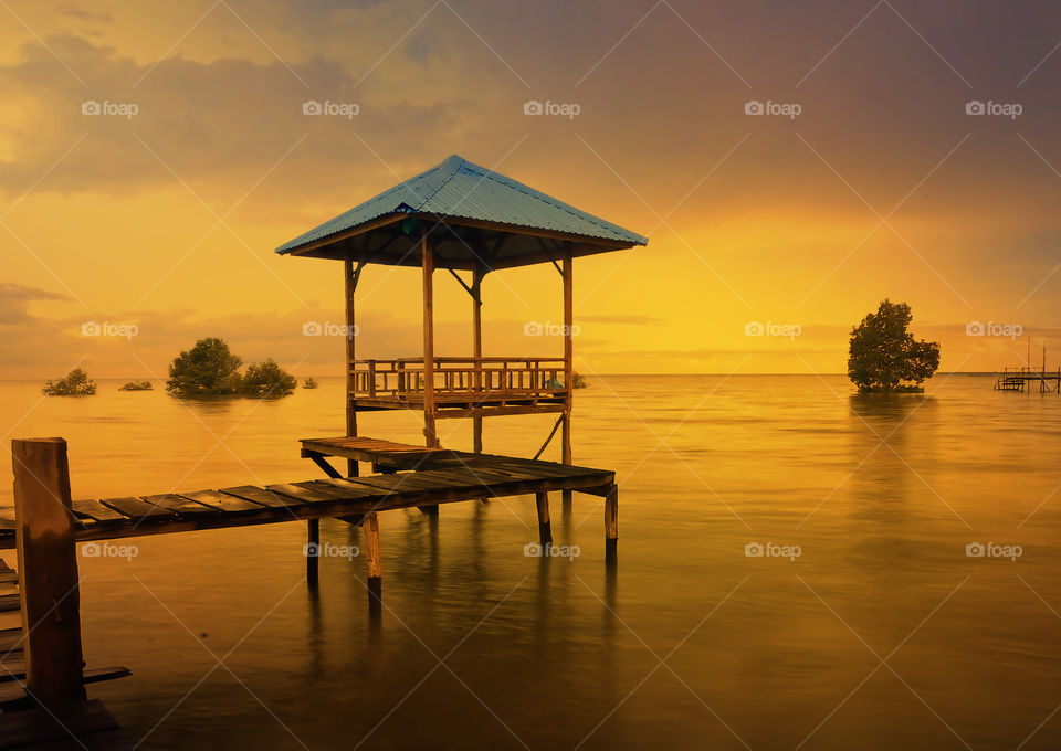 sunset at muara badak beach