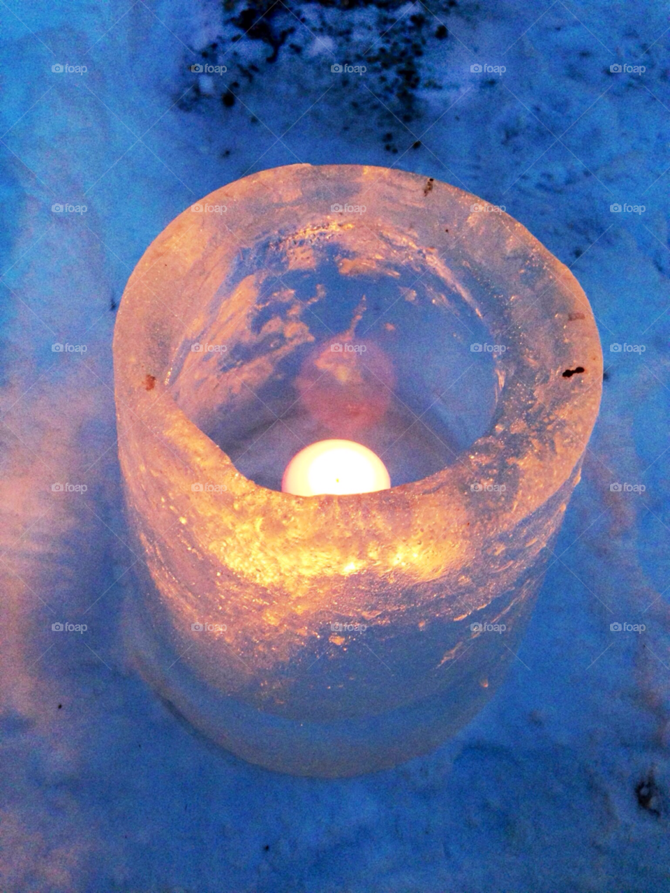 stockholm ice lamp flame evening night winter beautiful snow lgt41 by lgt41