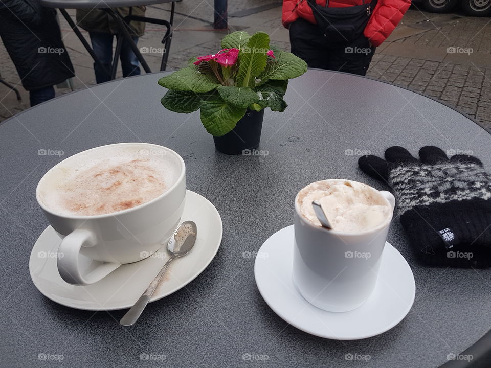 lovely hot drinks from a German Christmas market stall in dortmund