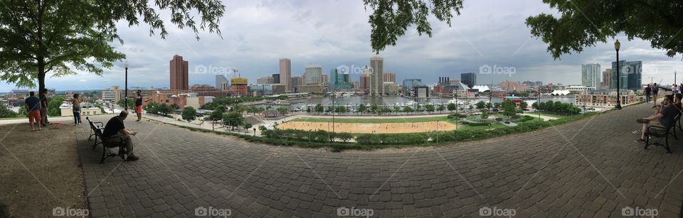 The view from Federal Hill in Baltimore 