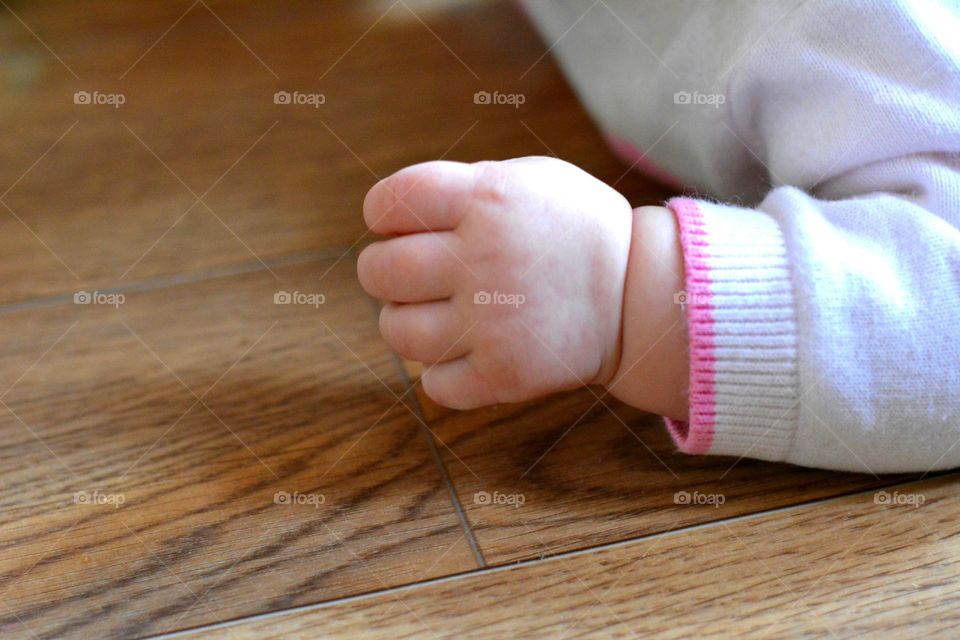 child hand close up