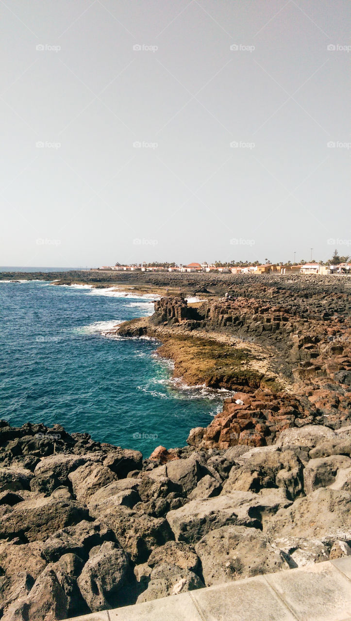 The rugged coast of Fuerteventura