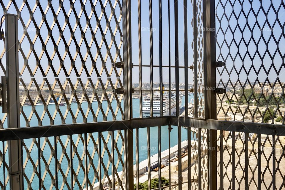 Beautiful view of sea and cruise ship in Malta