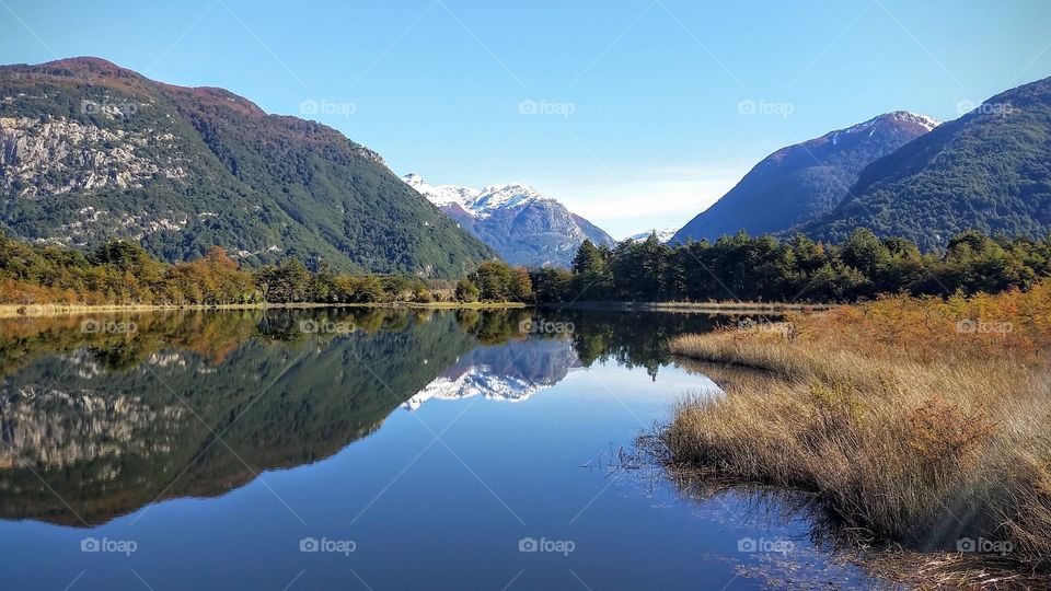 Reflection of mountain in lake