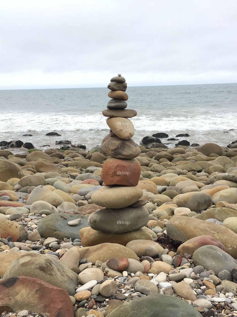 Beach rock stack