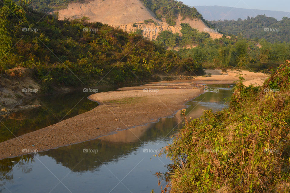 sunrise light on hill . shunamgonj